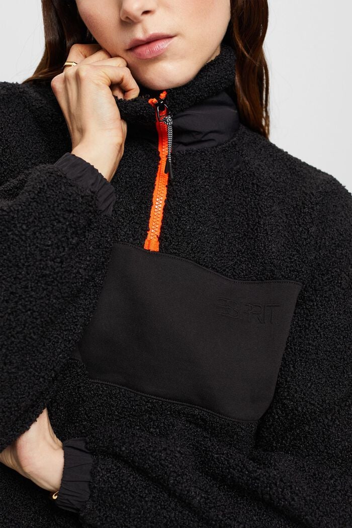 Troyer-Sweatshirt aus Materialmix