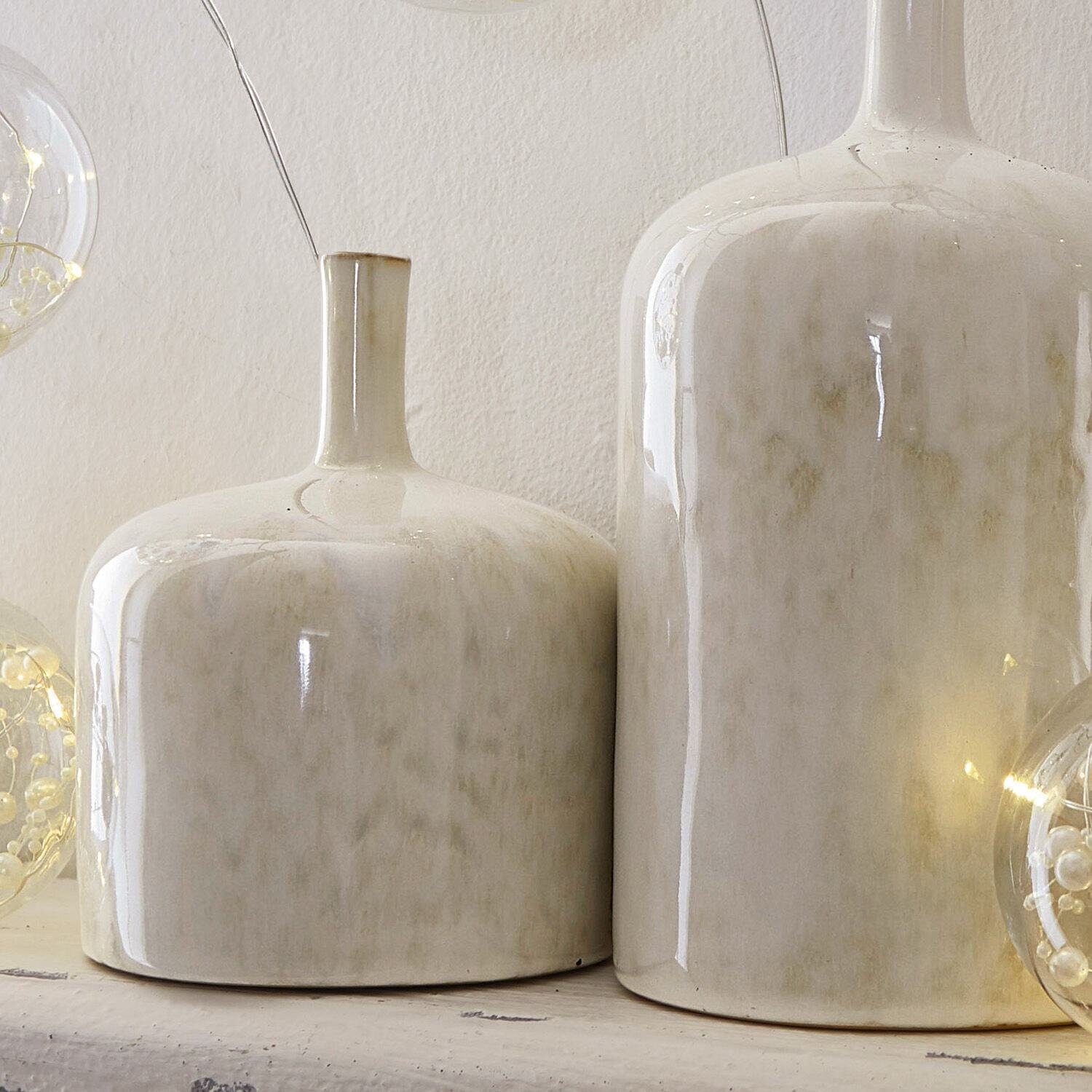 Mirabeau Tischvase Vase 2er Set Kurys creme