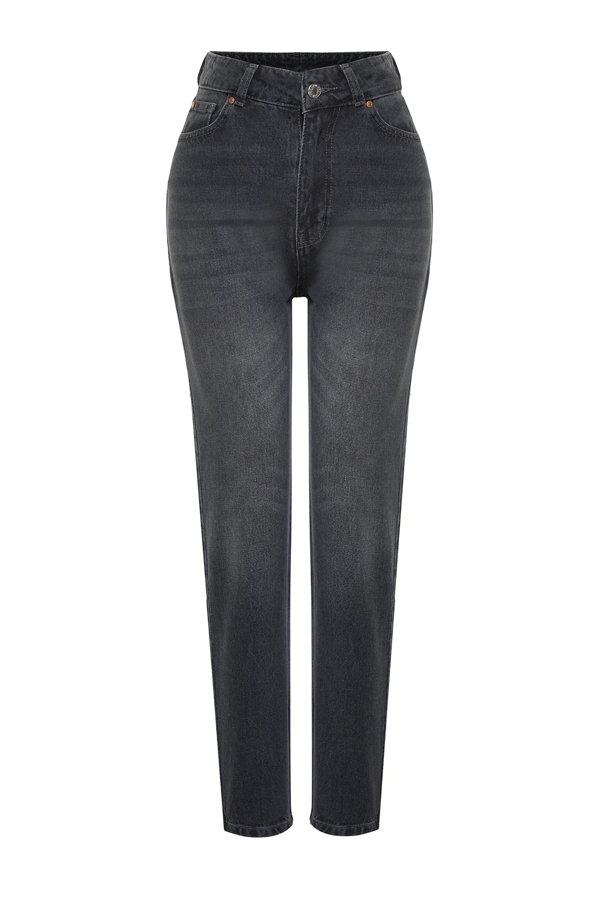 Trendyol Collection  Schwarze Mom-Jeans mit hoher Taille TWOSS24JE00026