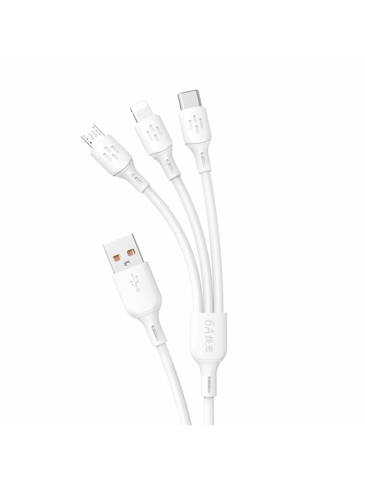 COFI 1453 USB-Kabel Ladekabel – USB C / Micro-USB / iPhone-Anschluss 480 Mbit/s in Weiß günstig kaufen onesize