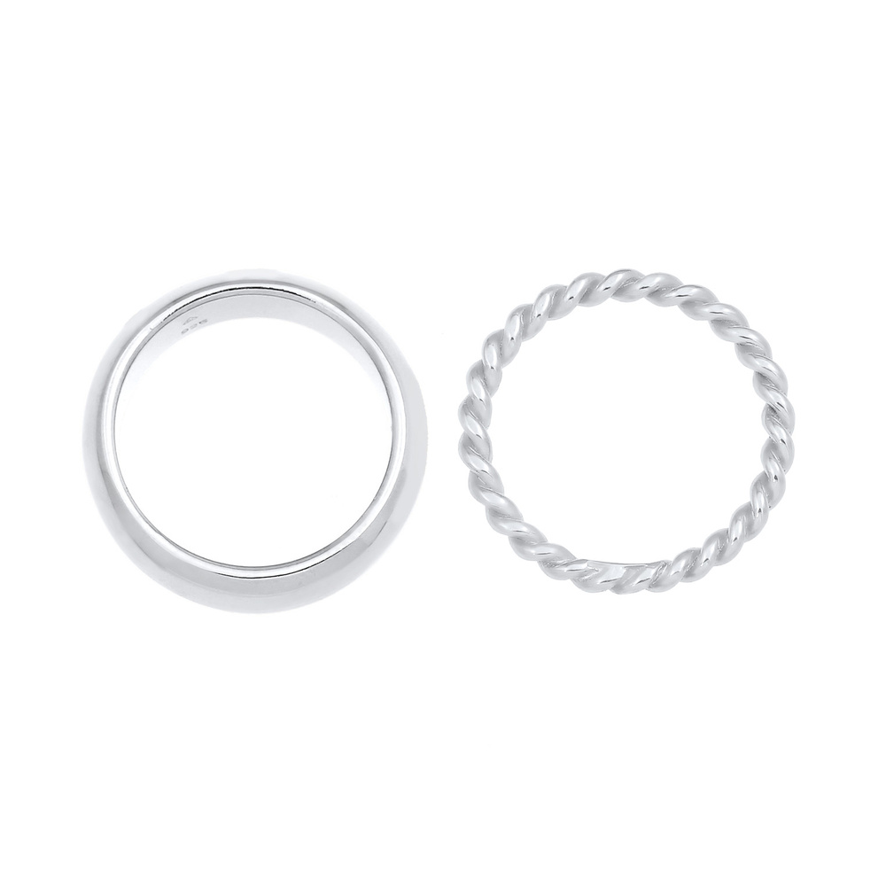Elli PREMIUM Elli PREMIUM Bague Élégant Trend Blogger Basic Minimal Ensemble Bague Femme - (92 Bague