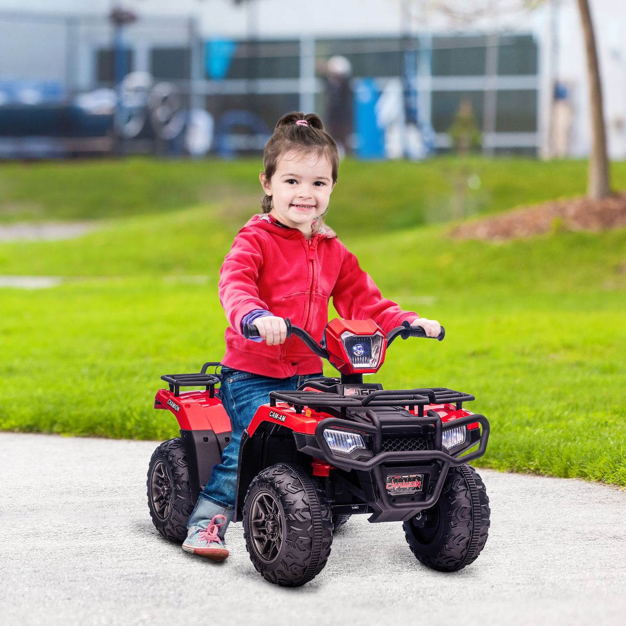 HOMCOM Elektro Kinderquad, Elektroauto, Elektro-Quad, Kinderfahrzeug, Rot