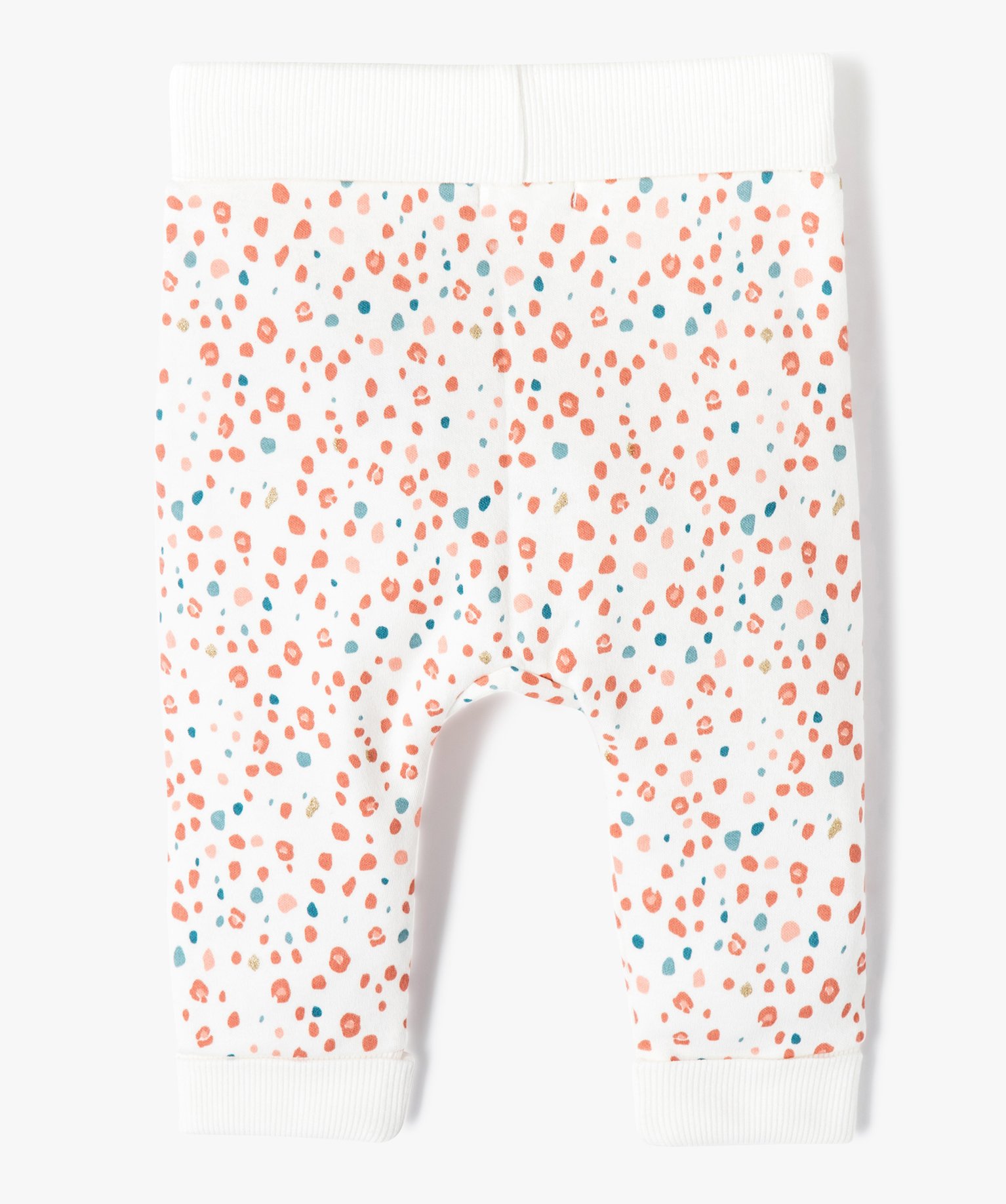 Pantalon souple en maille coton stretch bébé fille ecru | GEMO
