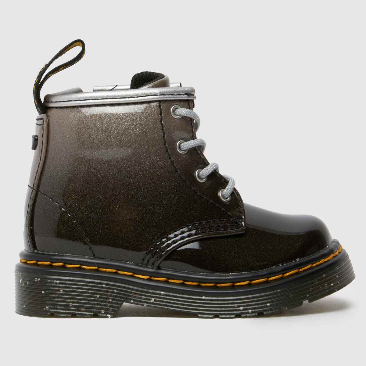 Dr. Martens fekete és ezüst 1460 csillámos lányka kisgyermek csizma