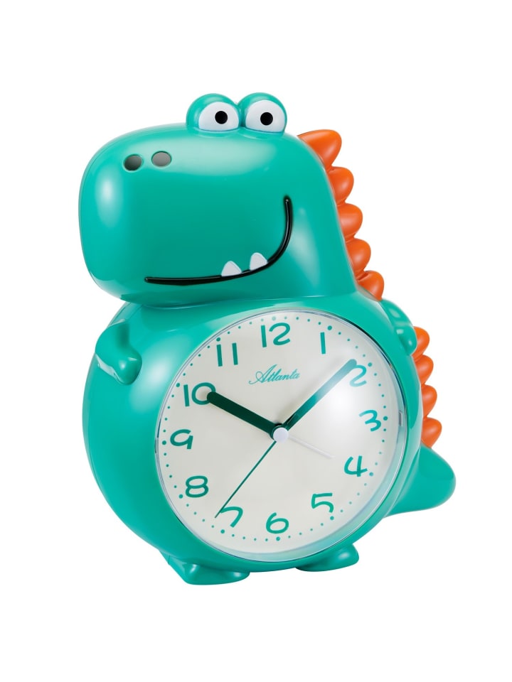 Atlanta Kinderwecker mit Leisegang Dino Grün/Orange günstig kaufen onesize