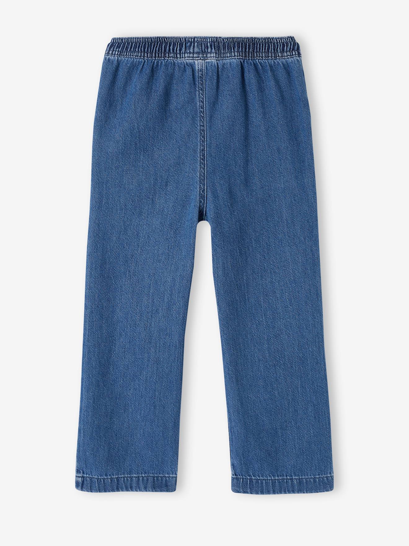Vertbaudet Mädchen Loose-fit-Jeans mit Schlupfbund Oeko-Tex - blue stone