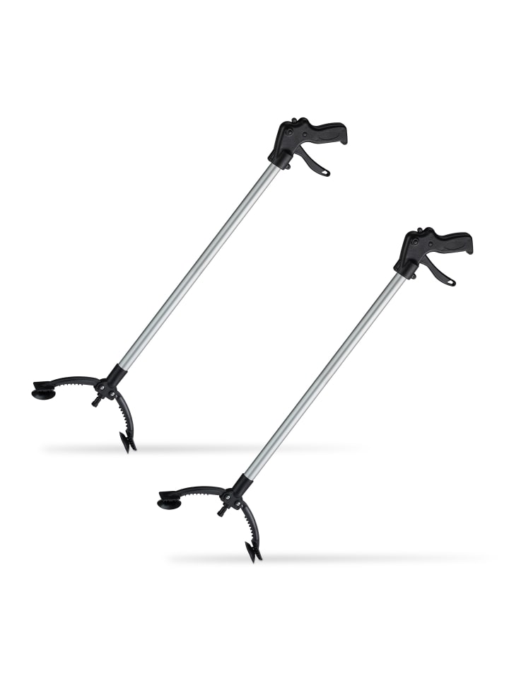 relaxdays 2x Greifzange in Schwarz/ Silber günstig kaufen onesize