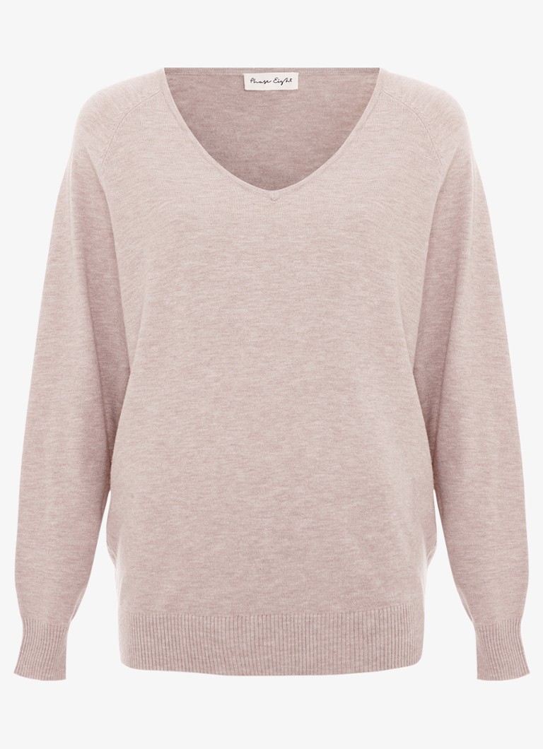 Pulover Phase Eight Senita cu guler în V, tricotat fin