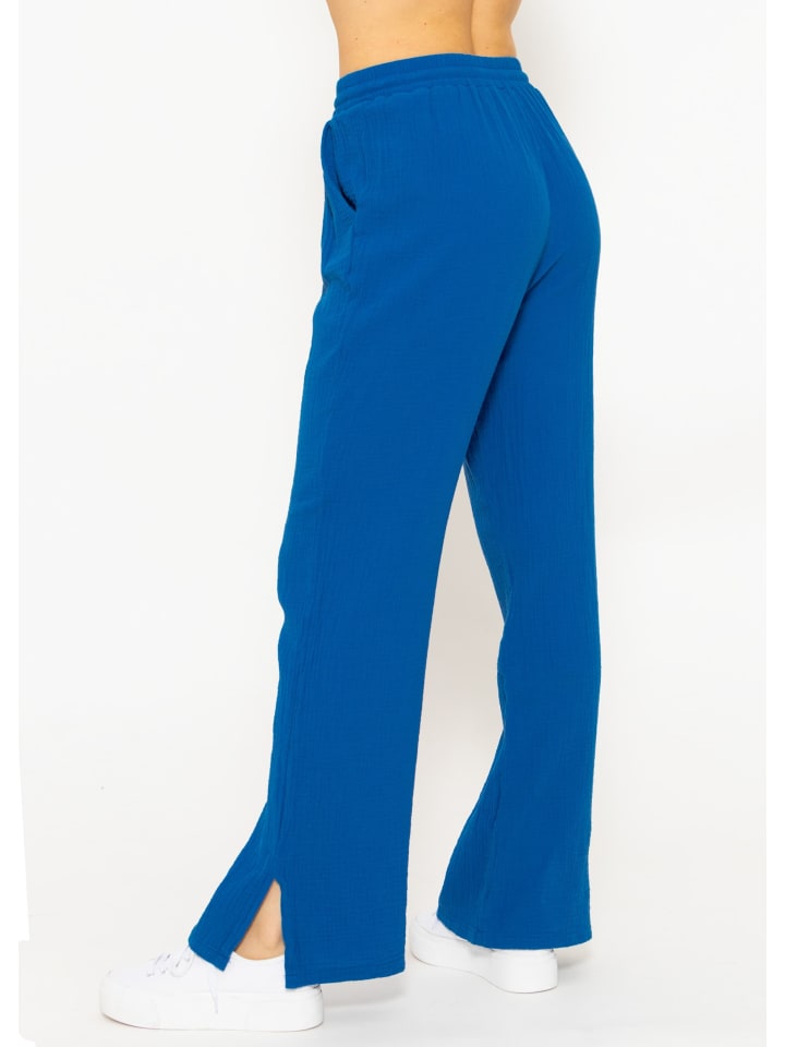 SASSYCLASSY Musselin Hose in Royalblau günstig kaufen