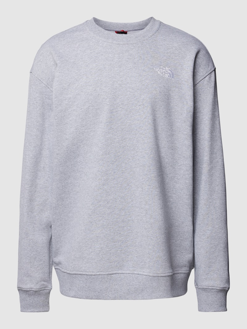 Sweatshirt mit Label-Stitching Modell 'ESSENTIAL' in hellgrau meliert