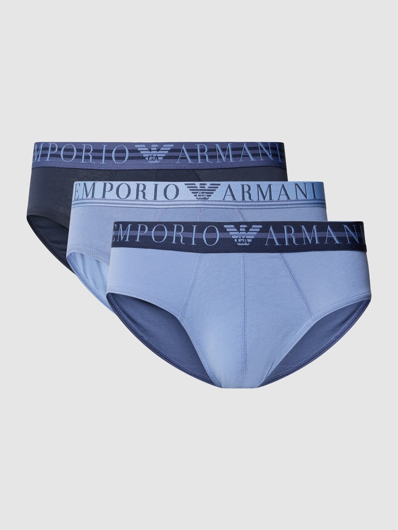 Pants mit Label-Bund Modell 'MIXED WAISTBAND' im 3er-Pack in marineblau