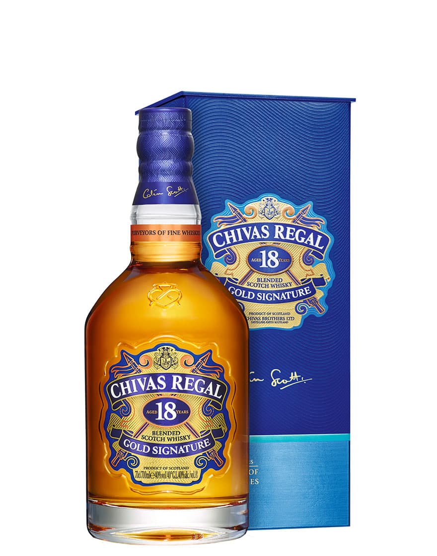 Blended Scotch Whisky 18 Year Old Gold Signature Chivas Regal 0,7 ℓ, En Étui