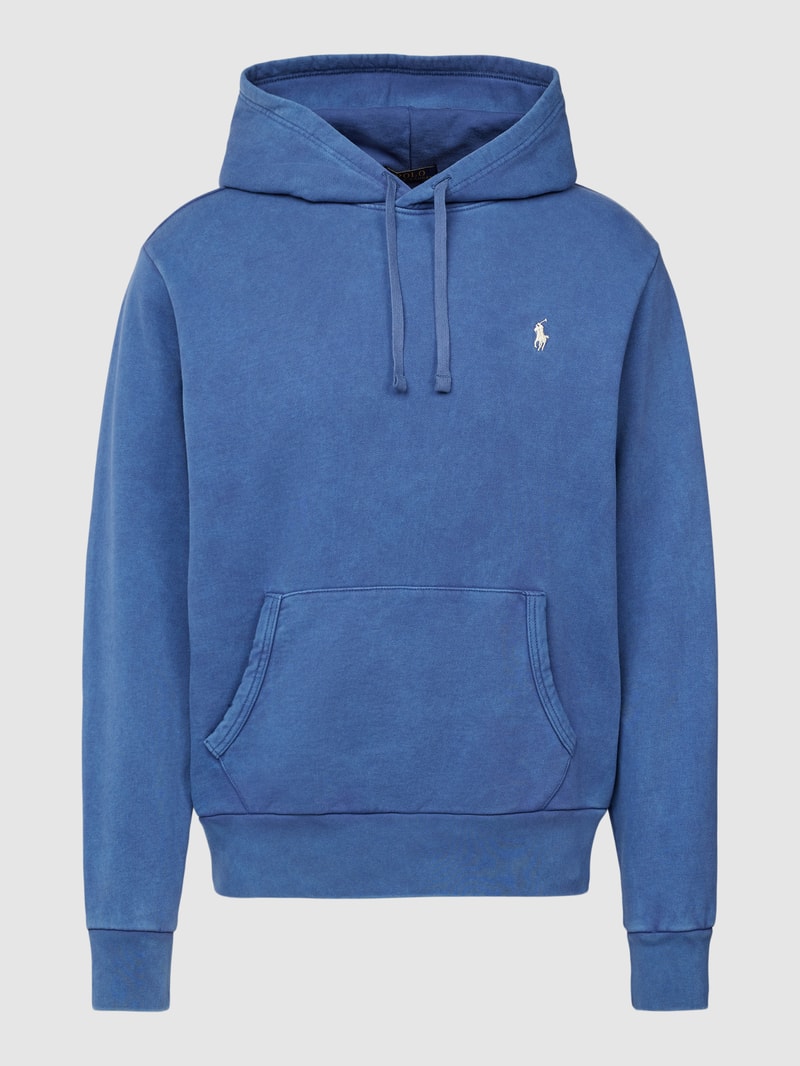 Hoodie mit Label-Stitching in marineblau