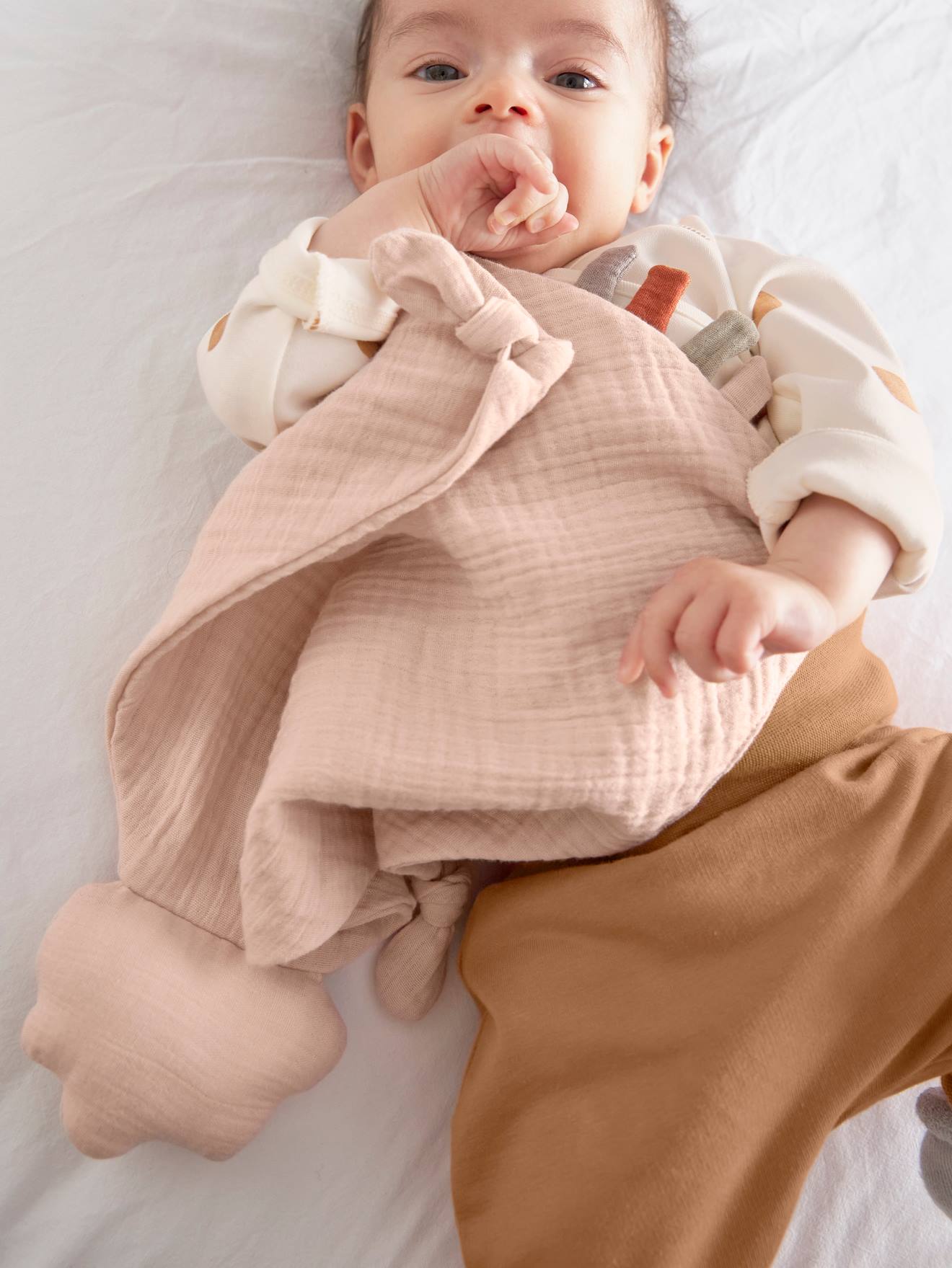 Doudou en coton bio GOTS ELHÉE rose