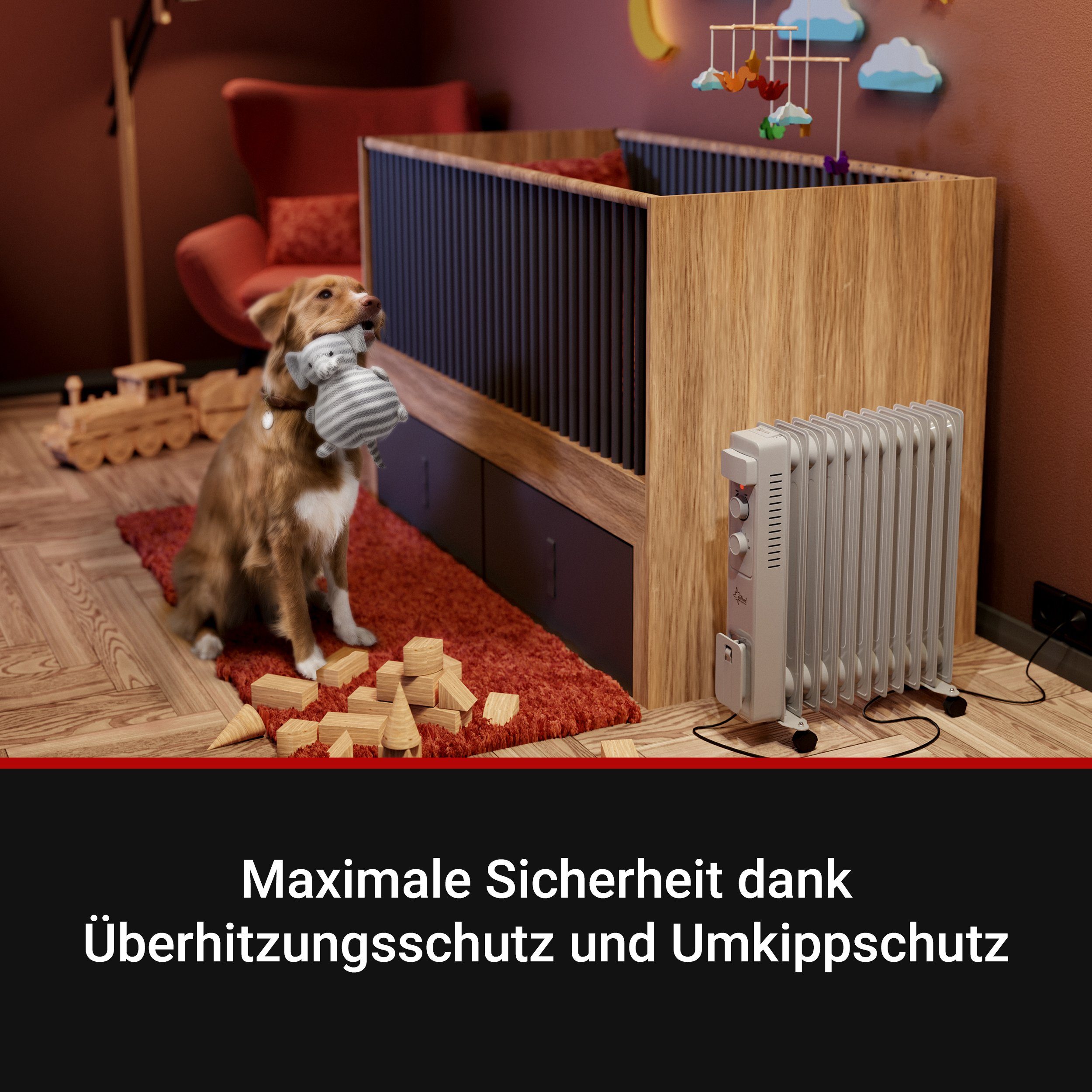 Suntec Wellness Ölradiator Hot Safe Pro 2500 heater ultra power, 2500 W, Mobiler Heizer, 3 Heizstufen, 11 Lamellen, 32 m²/75 m³