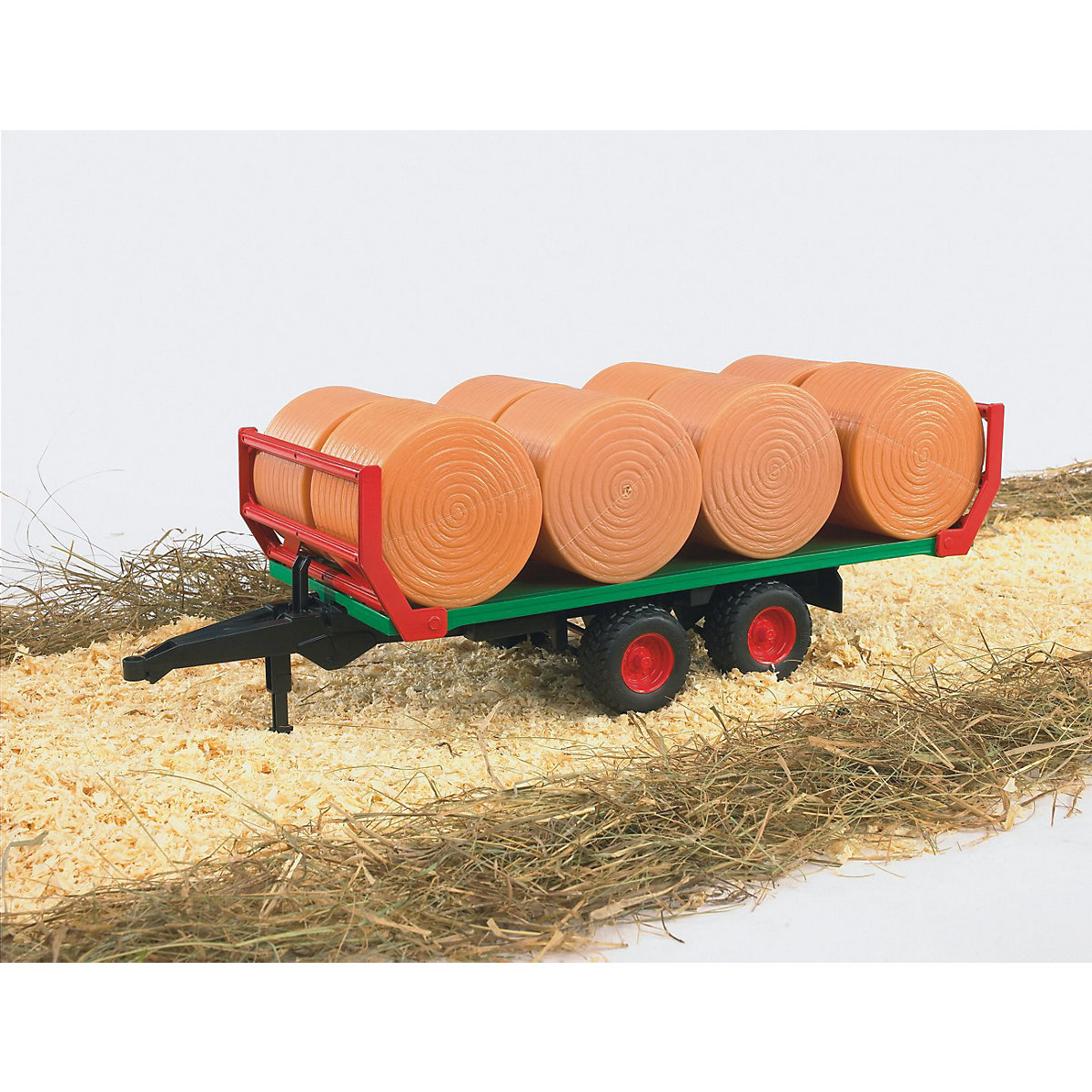 BRUDER 02220 Ballentransportanhänger m. 8 Rundballen
