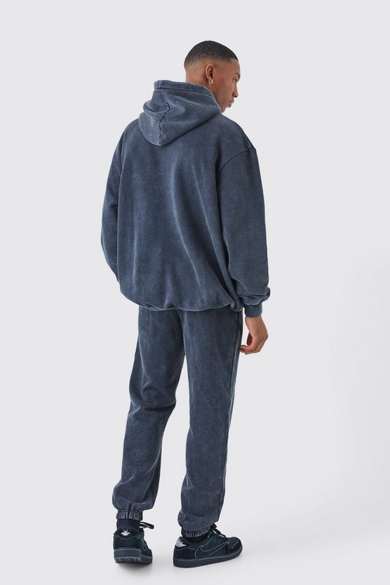 Oversize Official Trainingsanzug mit Acid-Waschung und Kapuze