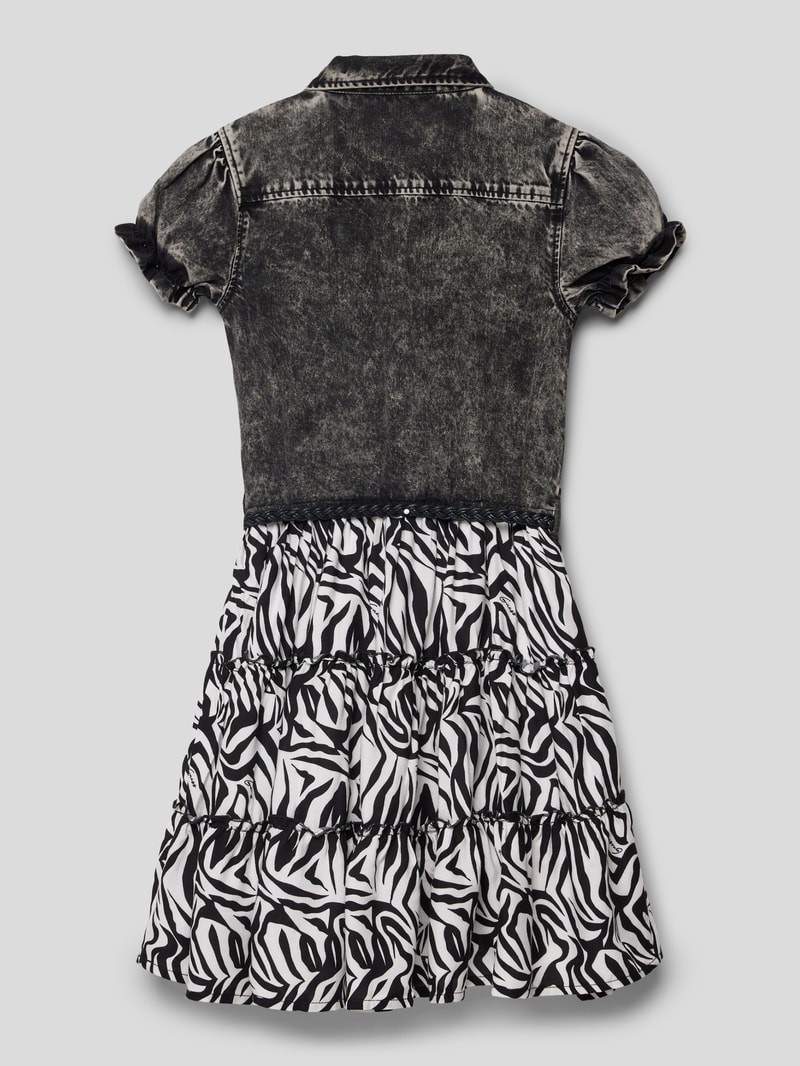 Kleid mit Animal-Print in schwarz