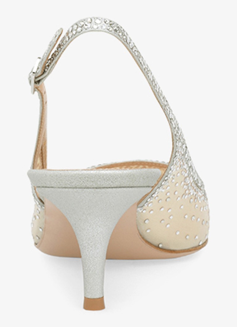 Gianvito Rossi Regina slingback sandala s detaljima od brušene kože i cirkonima