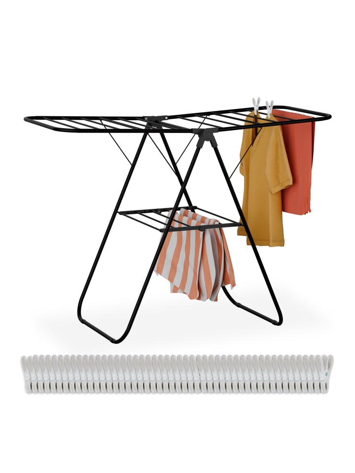 relaxdays Wäscheständer in Schwarz günstig kaufen onesize
