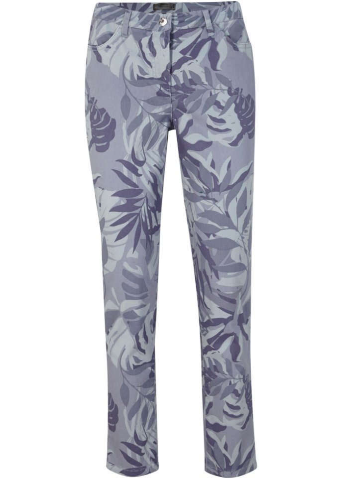 Stretch-Hose knöchellang mit floralem Druck