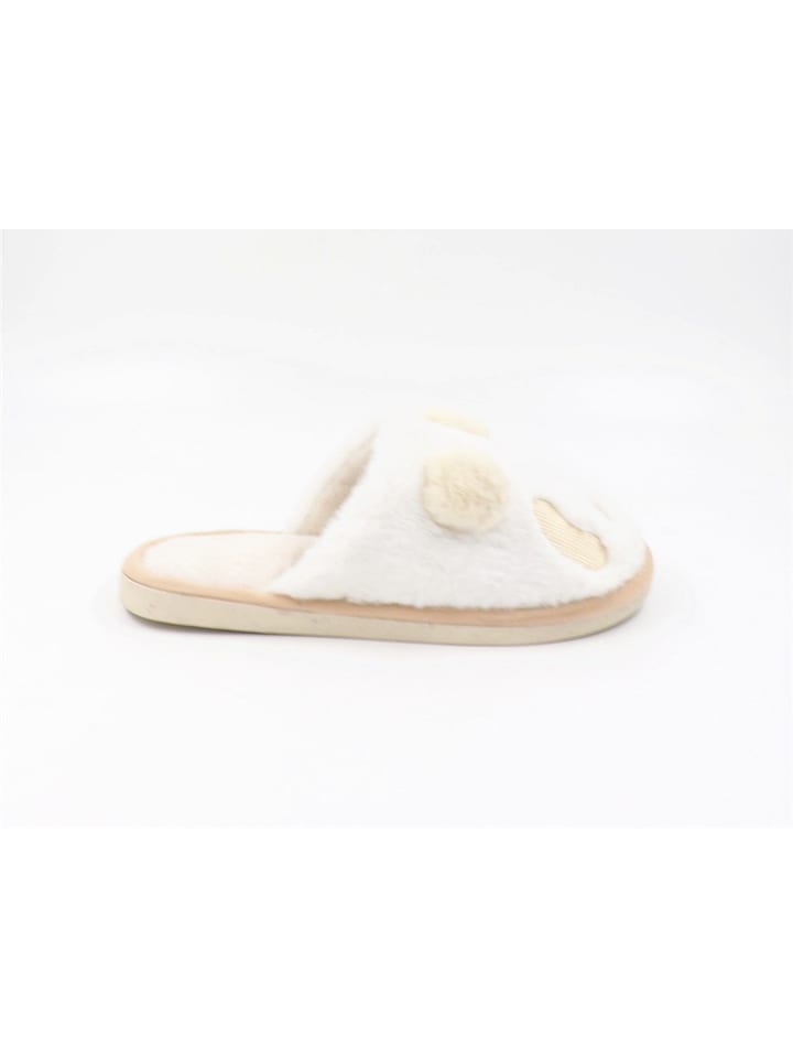 Confly Hausschuhe in Beige/ Weiß günstig kaufen