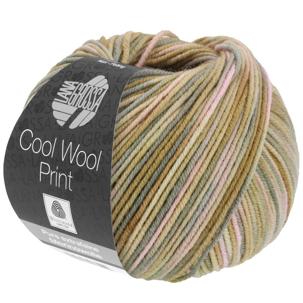 LANA GROSSA COOL WOOL PRINT Häkelwolle, 160 m (pflegeleichtes Strickgarn aus extrafeiner Merinowolle), 50 g