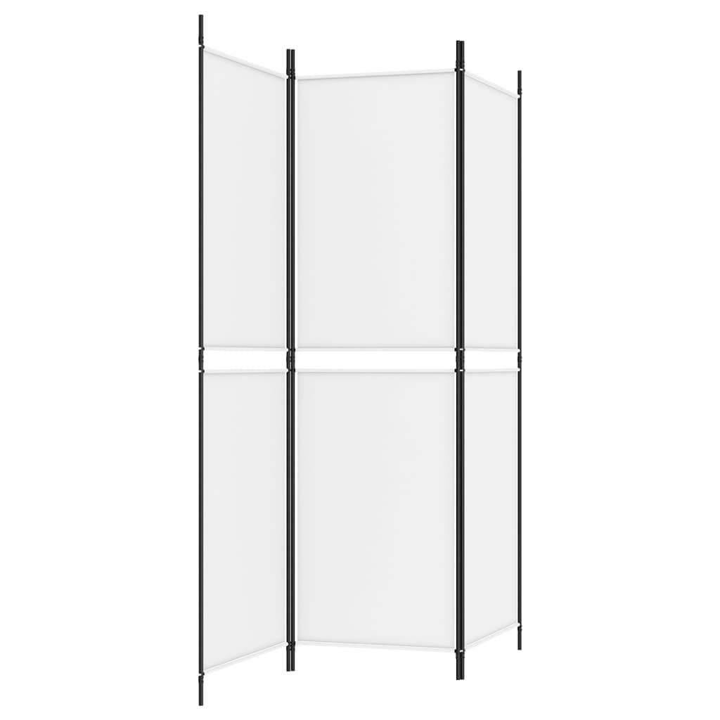 vidaXL Raumteiler 3-tlg. Paravent Weiß 150x180 cm Stoff, 1-tlg.