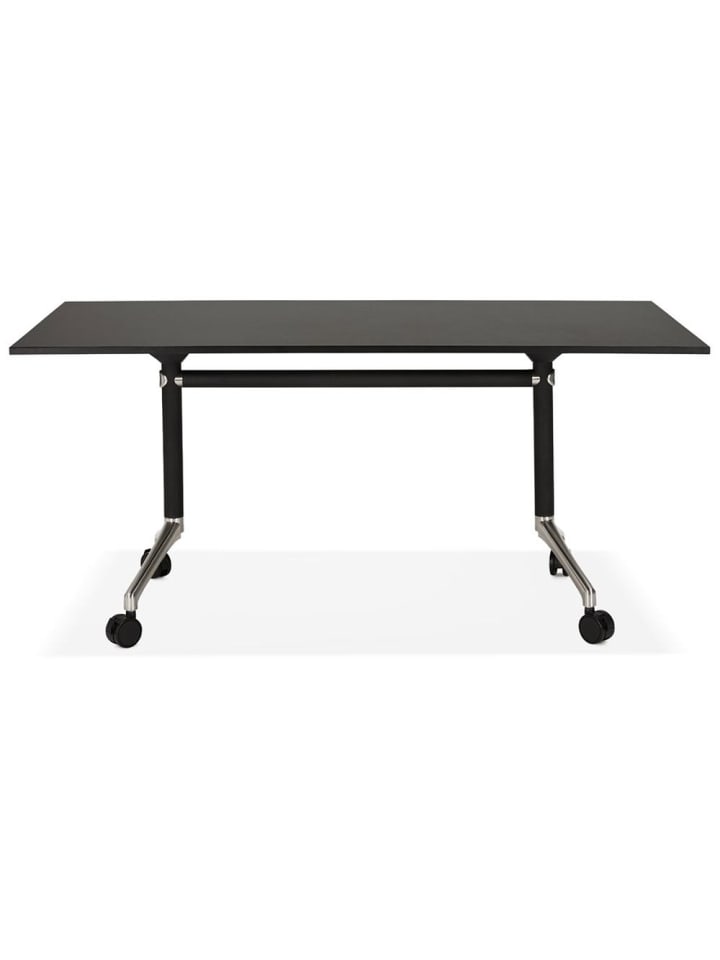 KADIMA DESIGN Schreibtisch klappbar 160x80 cm mobil & Homeoffice, mit Rollen in Schwarz günstig kaufen