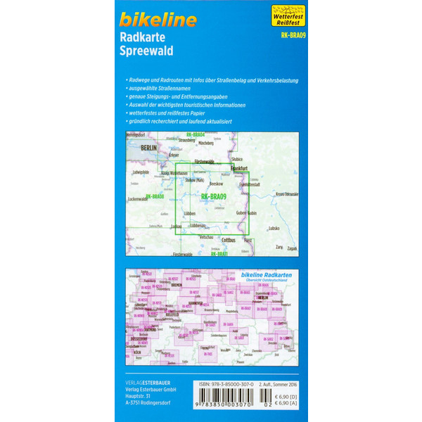Bikeline Radkarte Deutschland Spreewald 1 : 75 000 - Fahrradkarte