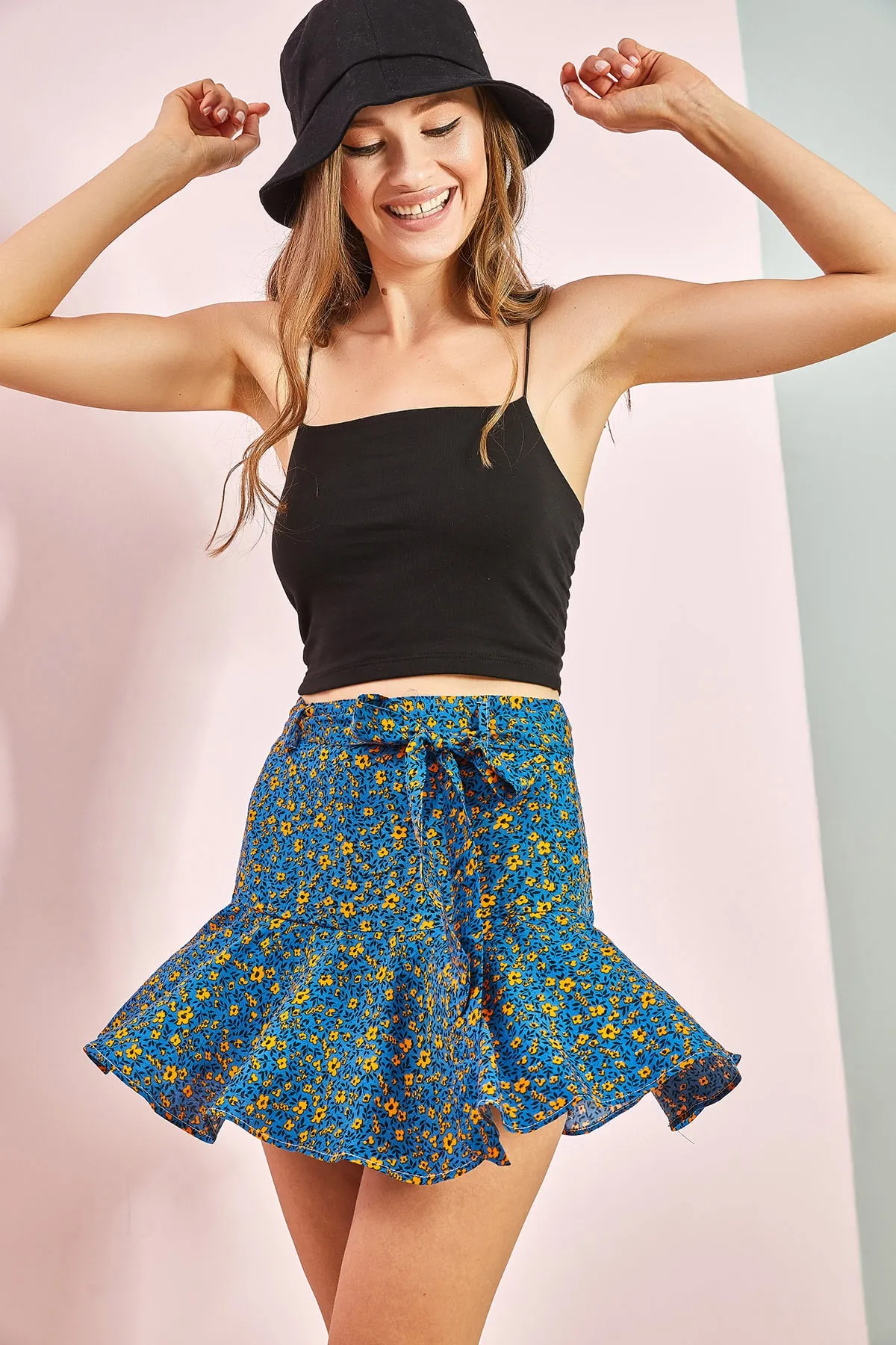 Bianco Lucci  Gürtelrock für Damen mit Shorts 7060
