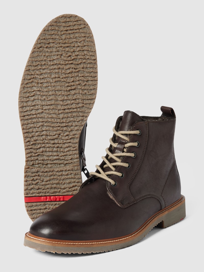 Schnürboots aus Leder Modell 'DARWIN' in dunkelbraun