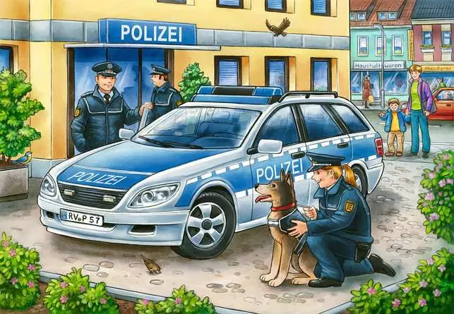 Kinderpuzzle ab 3 Jahren - Polizei und Feuerwehr - 12 Teile