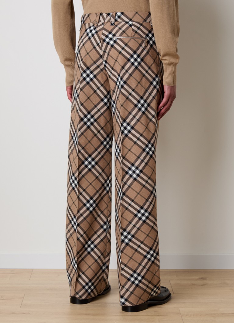Burberryn väljät ruudulliset villasekoitehousut