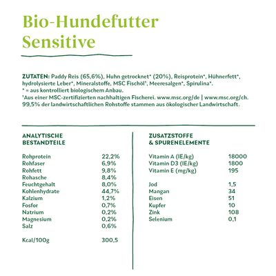 Yarrah Bio Sensitive mit Bio Huhn & Bio Reis