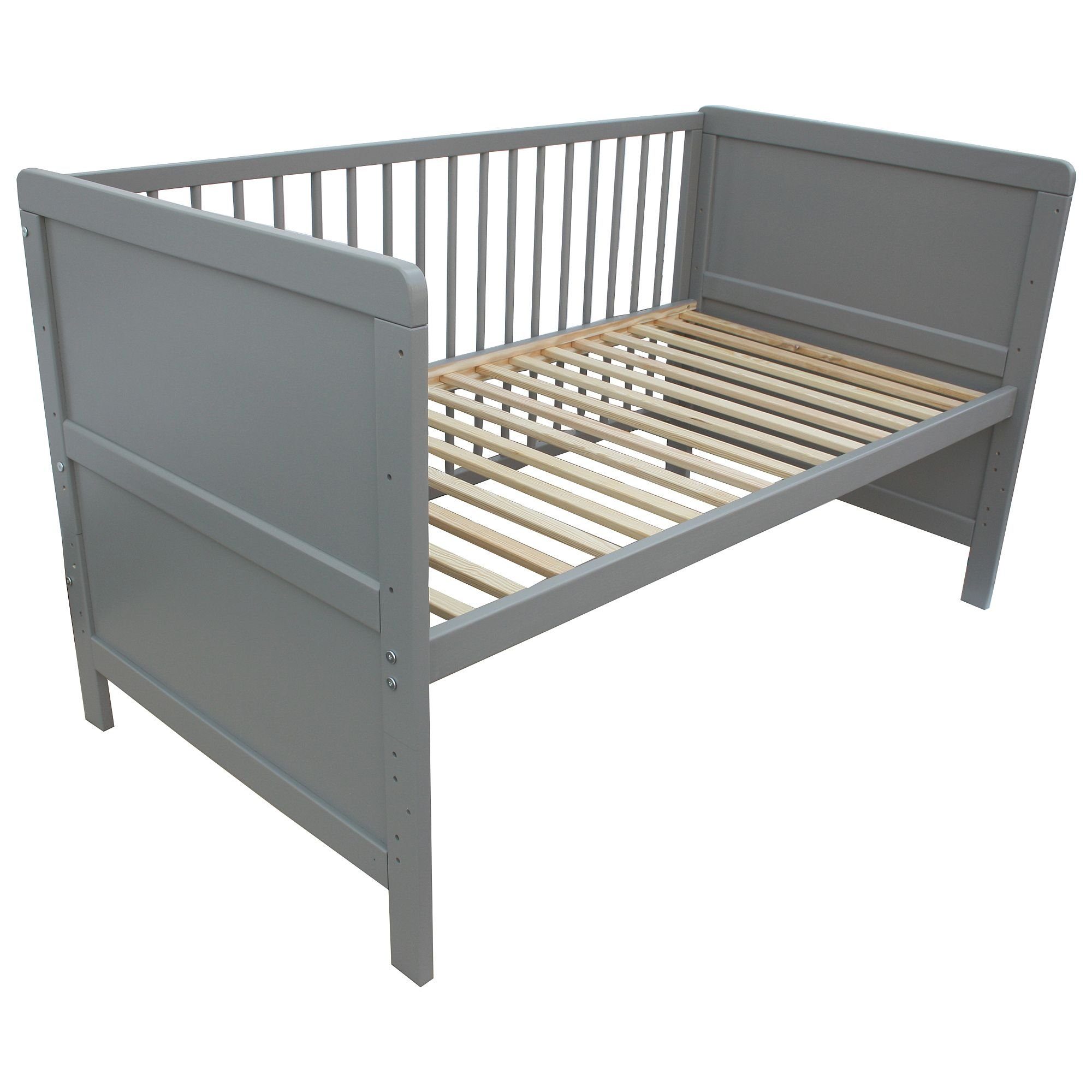 Micoland Kinderbett Kinderbett Juniorbett Beistellbett 140x70 cm 3in1 grau