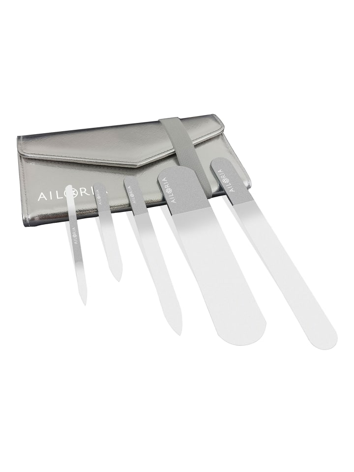 Ailoria CONTOUR LUXE Glas-Nagelfeilenset in silber günstig kaufen onesize