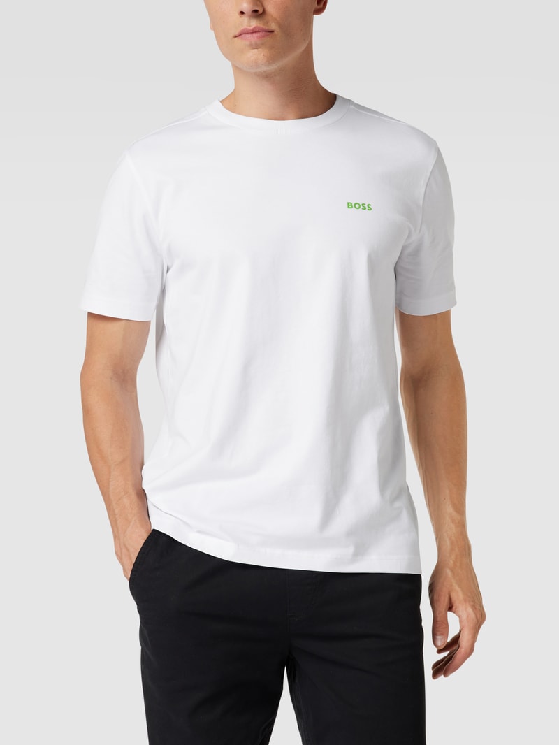 T-Shirt mit Logo-Print Modell 'Tee' in weiß