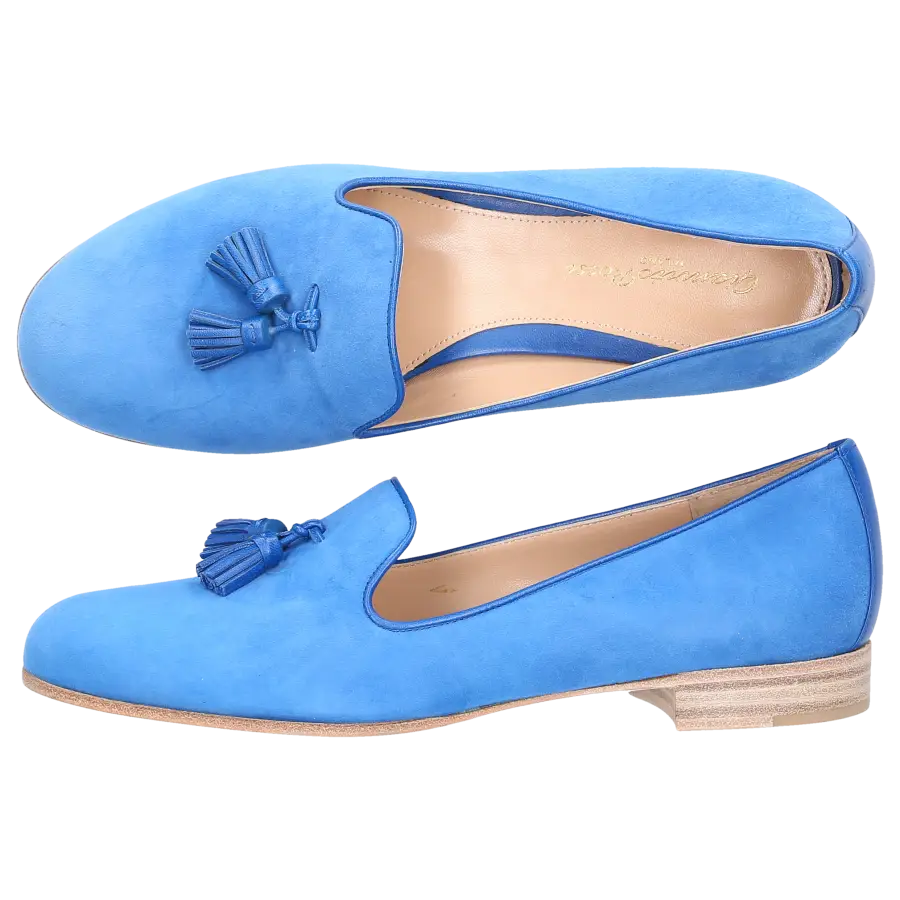 Gianvito Rossi - Slipper G20958 Veloursleder - blau