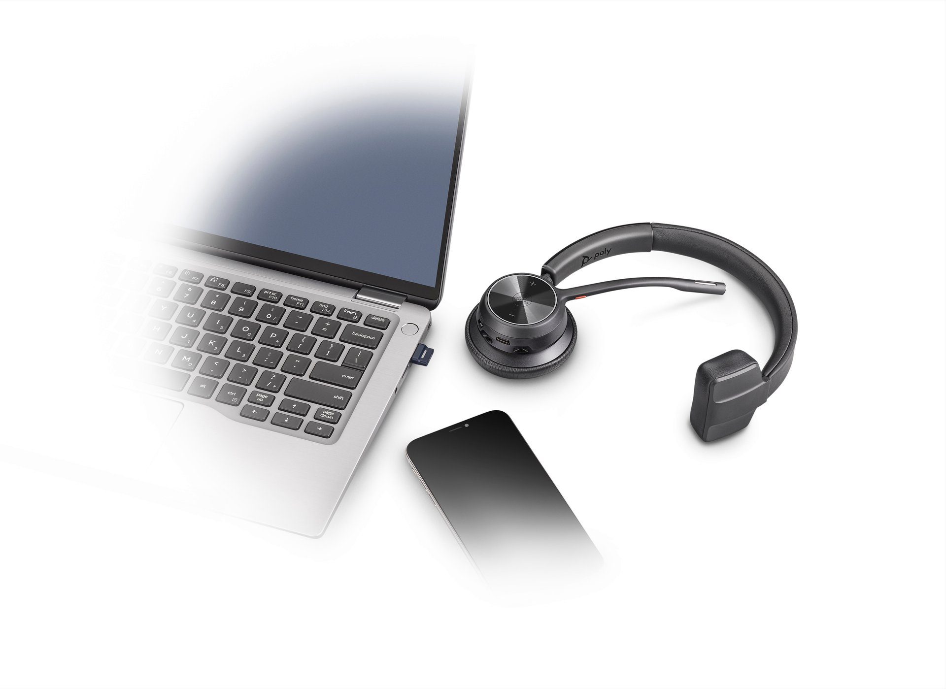 Plantronics Bluetooth Headset Voyager 4310 mit USB-A/C und Teams-Kompatibilität Wireless-Headset (Noise-Cancelling, A2DP Bluetooth)