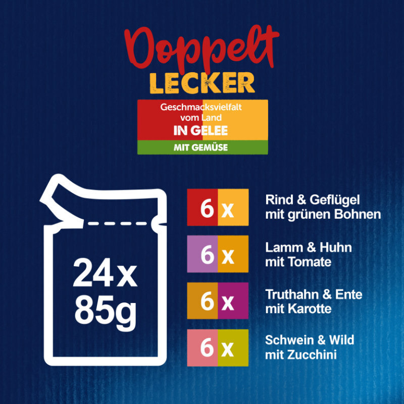 Felix Nassfutter Felix Doppelt Lecker 24x85g Geschmacksvielfalt mit Gemüse