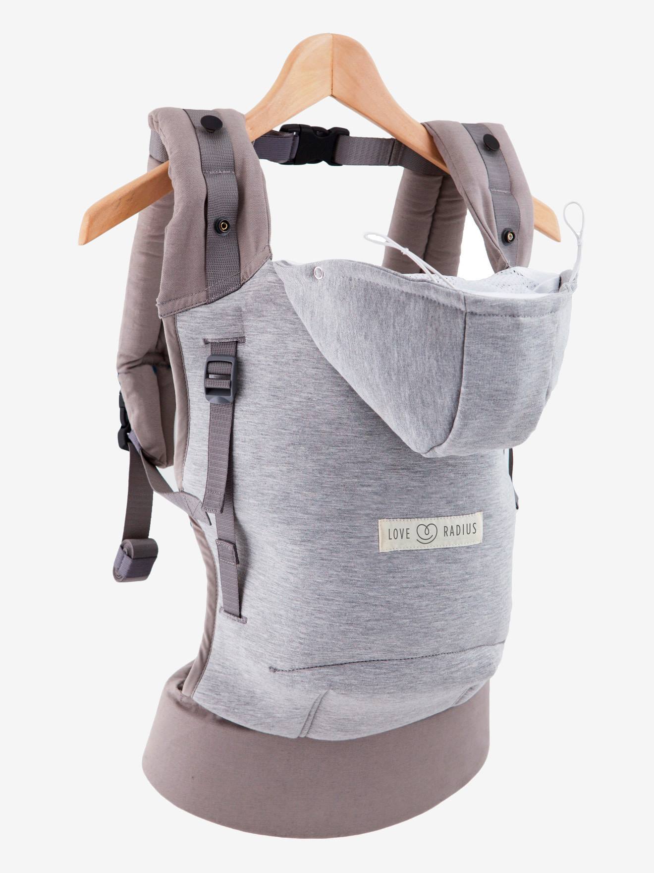 Pack HoodieCarrier + cale-tête et réhausseur LOVE RADIUS gris flanelle