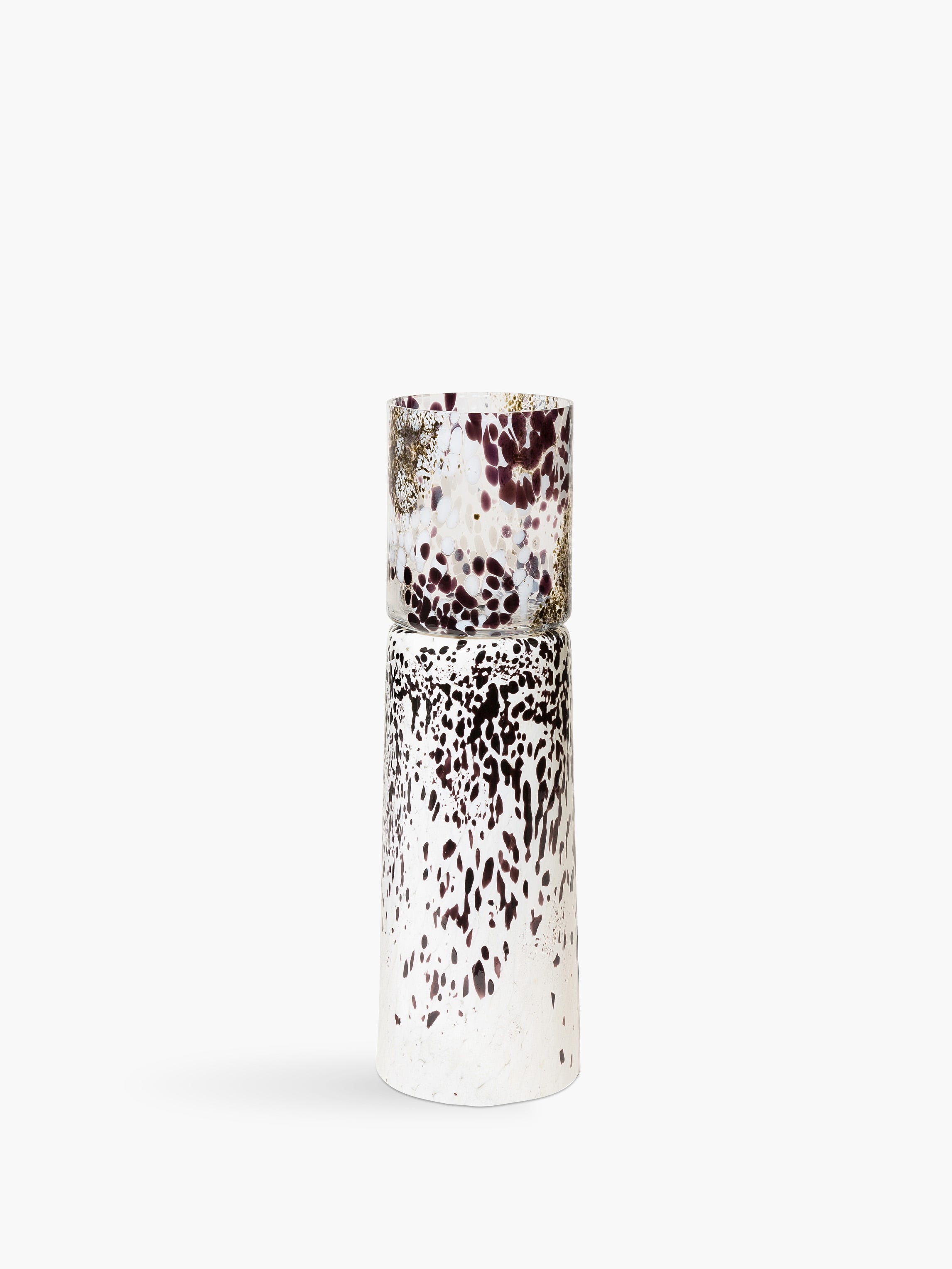 Photophore-vase Murano - Noir et blanc