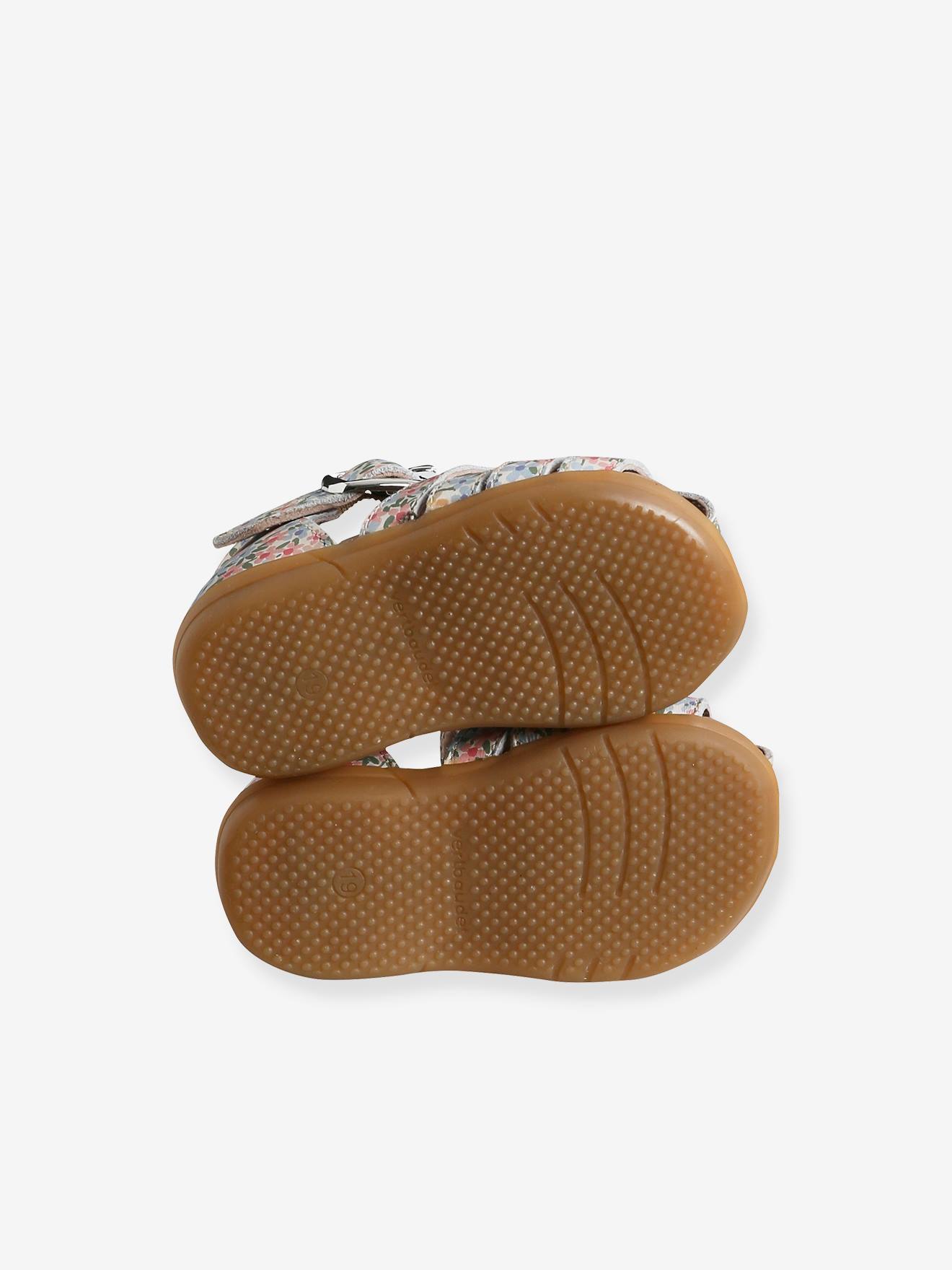 Sandales cuir bébé premiers pas bleu pâle