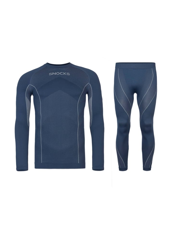 SNOCKS Thermounterwäsche mit Daumenloch 1 Set in Dunkelblau günstig kaufen