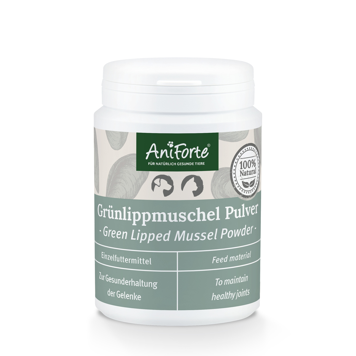 Aniforte Ergänzungsfutter & Aufzucht Aniforte Grünlippmuschelpulver Vollfettqualität 100 g