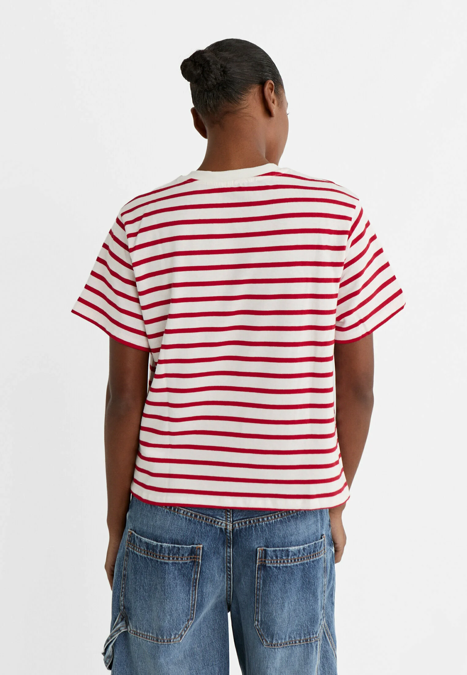 Stradivarius RAYAS CON ESLOGAN - Camiseta con estampado