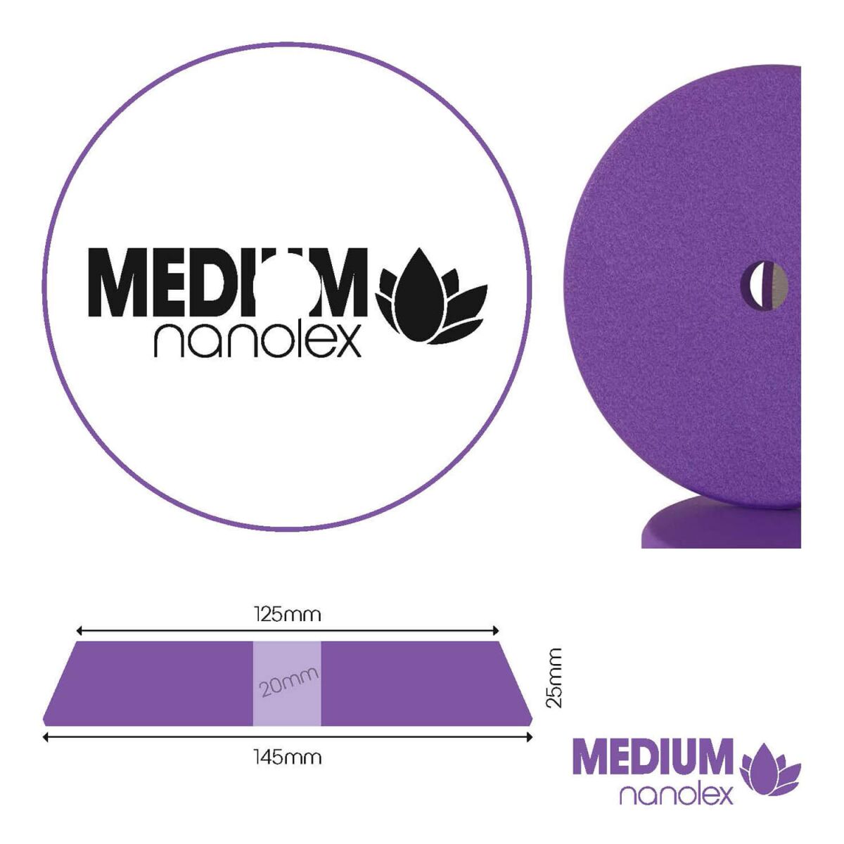 Nanolex Polierpad Medium DA 125mm mittel