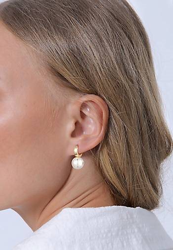 Elli Ohrringe Creolen Glasperle 925 Silber Vergoldet