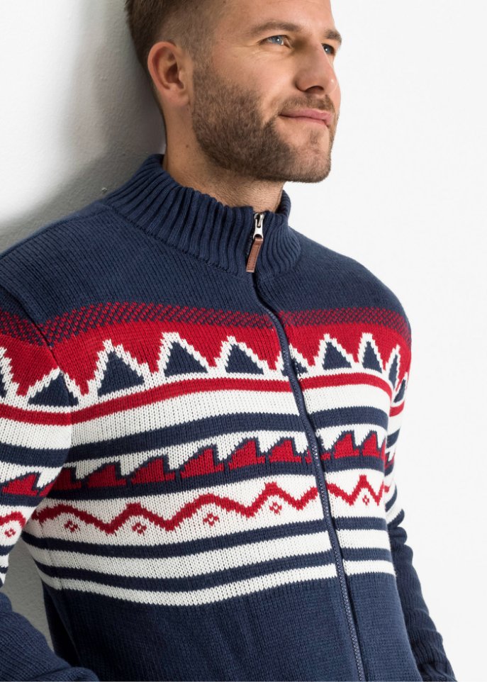 Norweger-Strickjacke mit Fleecefutter
